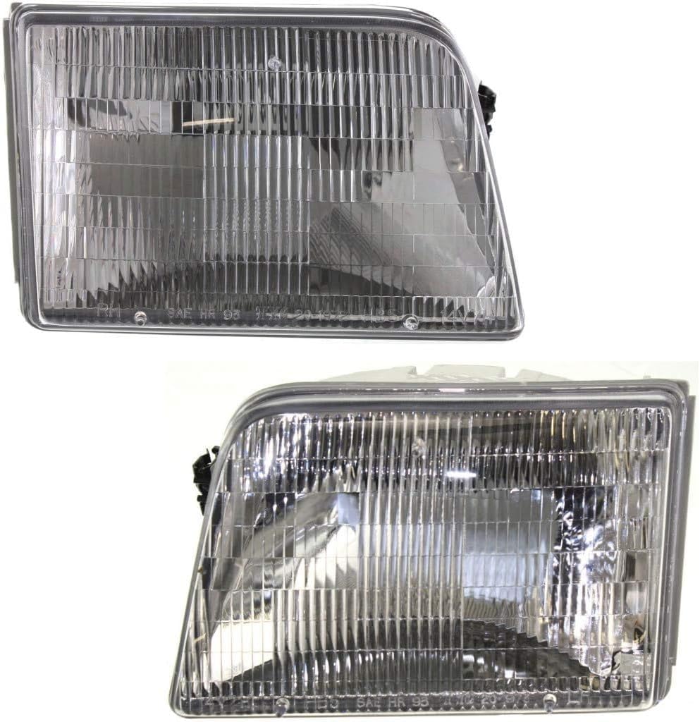 Set Of 2 Front Head Light Assembly Left Driver & Right Passenger Side Direct Replacement Compatible With 1993-1997 Ford Ranger FO2503115 FO2502119 F37Z13008A F37Z13008B