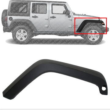 Front Fender Flare Textured Right Passenger Side Direct Replacement Compatible With 2007-2018 Jeep Wrangler CH1269119 5KF08RXFAH 5KF16RXFAE