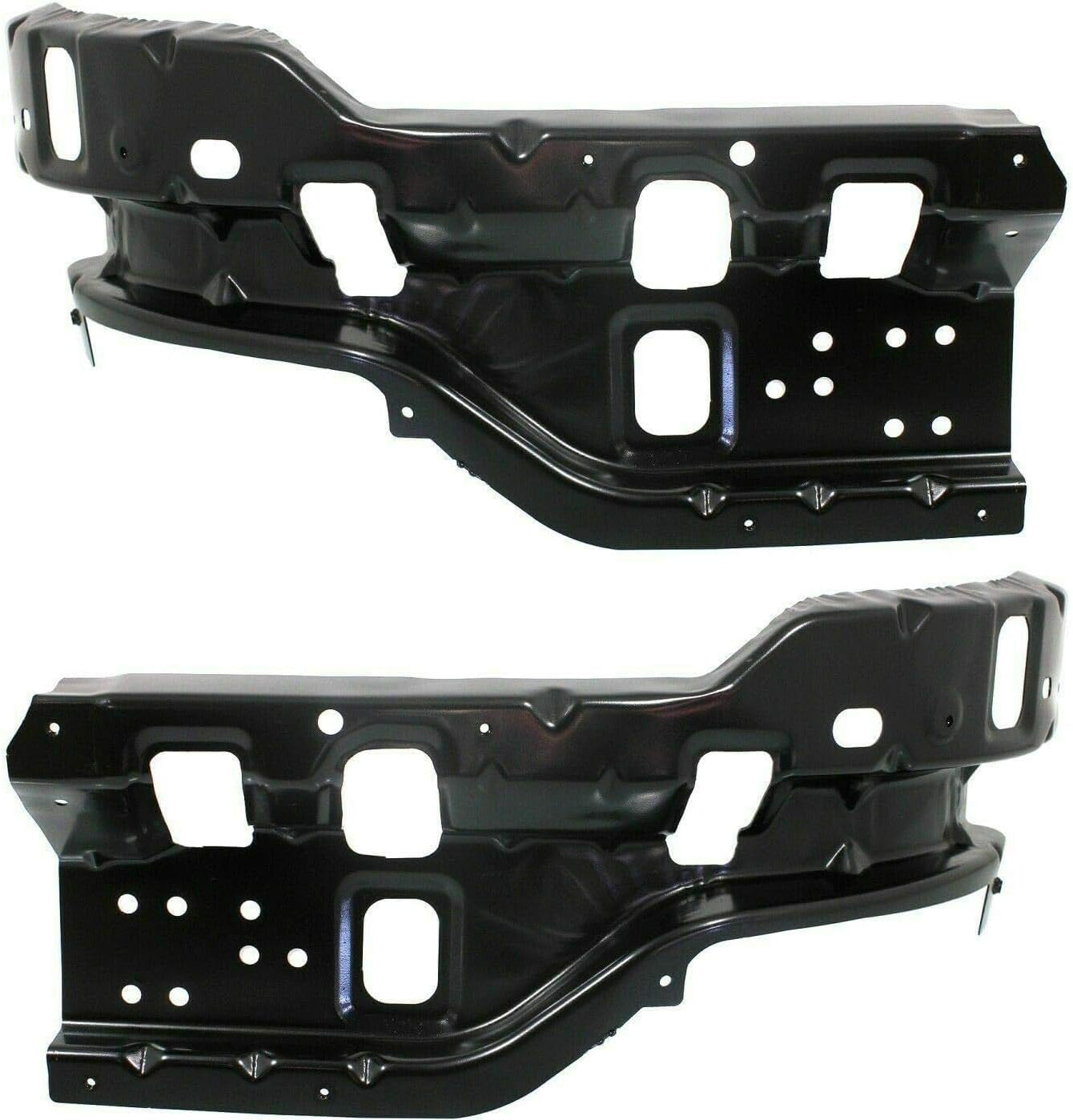 Front Bumper Chrome + Fog Lights Assembly + Impact Brackets Left Driver & Right passenger Side Direct Replacement Compatible With 2011-2014 Chevrolet Silverado 2500HD 3500HD GM1002837