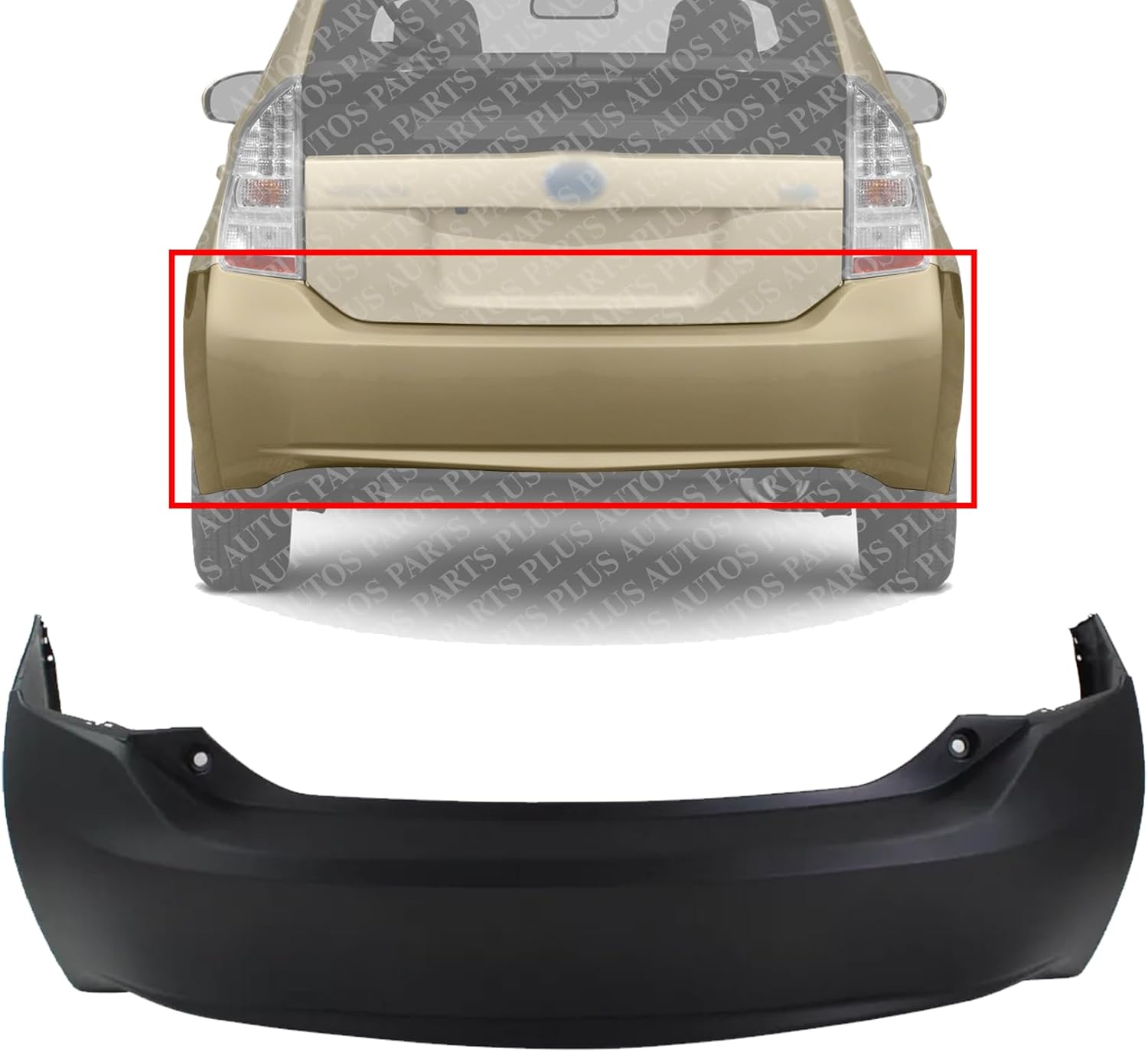 AUTOS PARTS PLUS Rear Bumper Cover Primed Direct Replacement Compatible With 2010-2015 Toyota Prius / 2012-2015 Plug-In TO1100280 5215947916