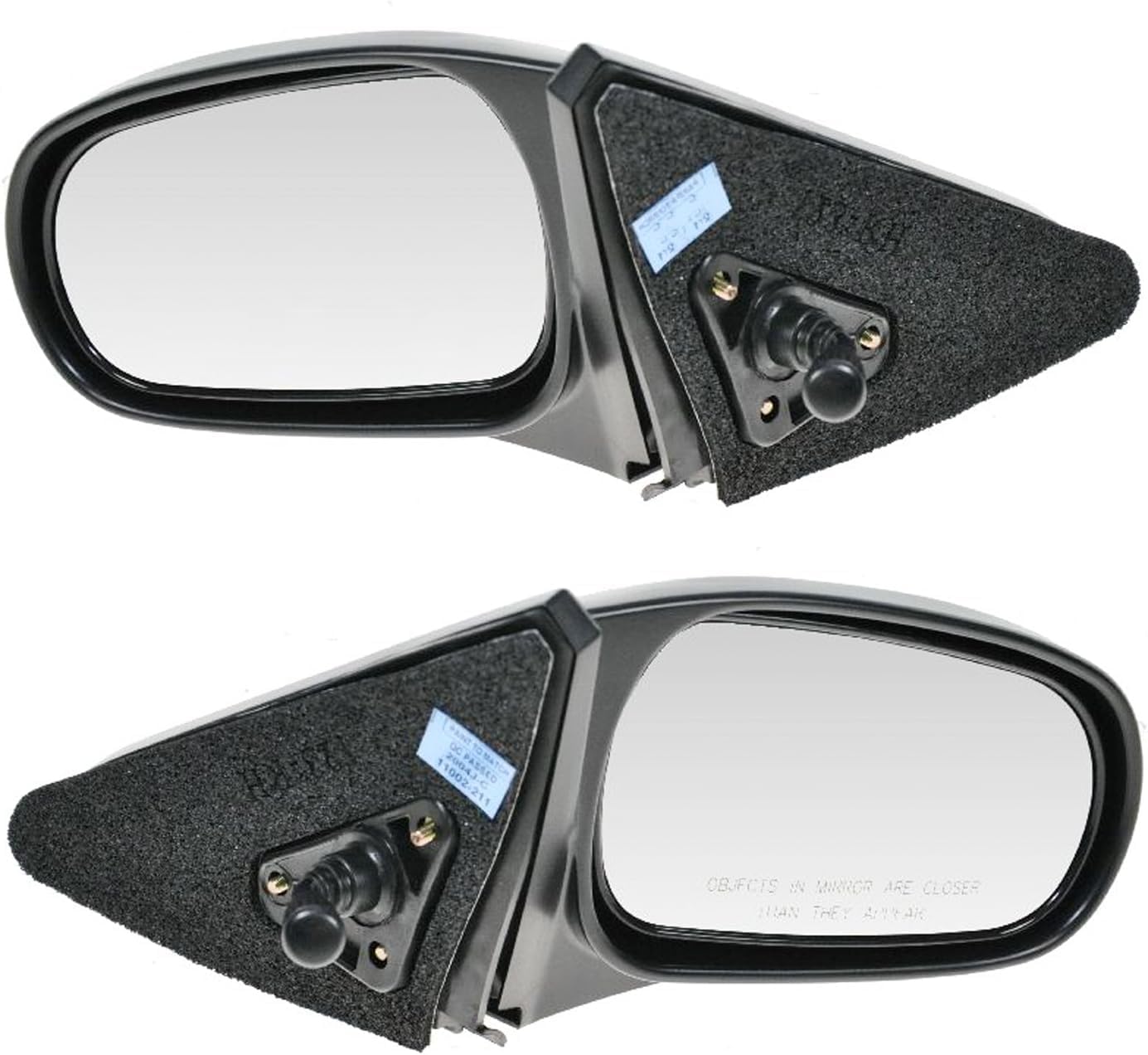 Set Of 2 Front Power Mirror Manual Adjust Non-Folding And Heated Textured Right Passenger & Left Driver Side Direct Replacement Compatible With 1996-2000 Honda Civic HO1320122