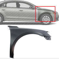 Front Fender Primed Steel Right Passenger Side Direct Replacement Compatible With 2012-2015 Volkswagen Passat VW1241145 561821022