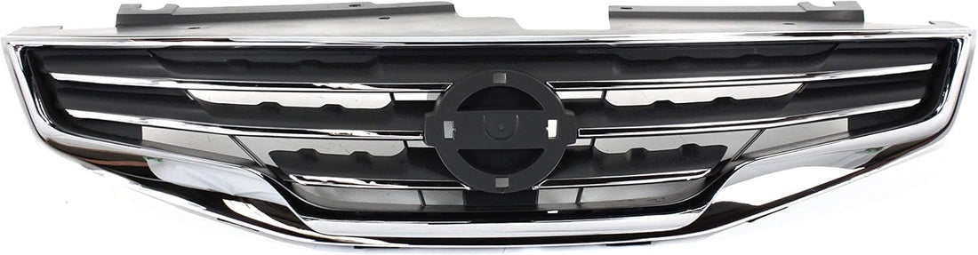 Front Grille Chrome Shell & Primed Insert Direct Replacement Compatible With 2010-2012 Nissan Altima NI1200236 62070ZX00A