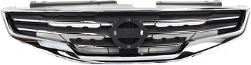 Front Grille Chrome Shell & Primed Insert Direct Replacement Compatible With 2010-2012 Nissan Altima NI1200236 62070ZX00A