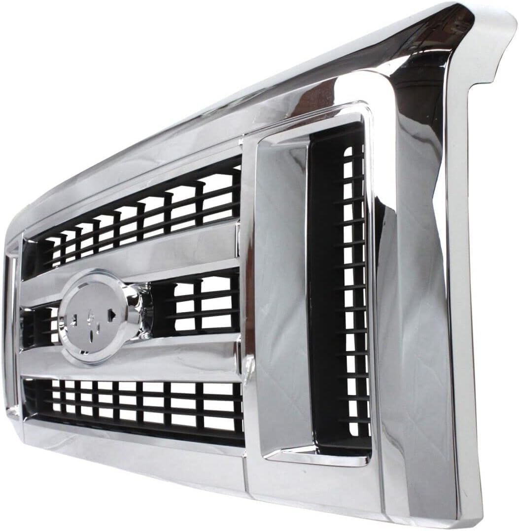 Front Grille Chrome Shell & Insert Direct Replacement Compatible With 2008-2021 Ford E-Series FO1200507 9C2Z8200AA