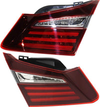 Set Of 2 Tail Light Inner Assembly Left Driver & Right Passenger Side Direct Replacement Compatible With 2016-2017 Honda Accord HO2803109 HO2802109 34150T2AA21 34155T2AA21