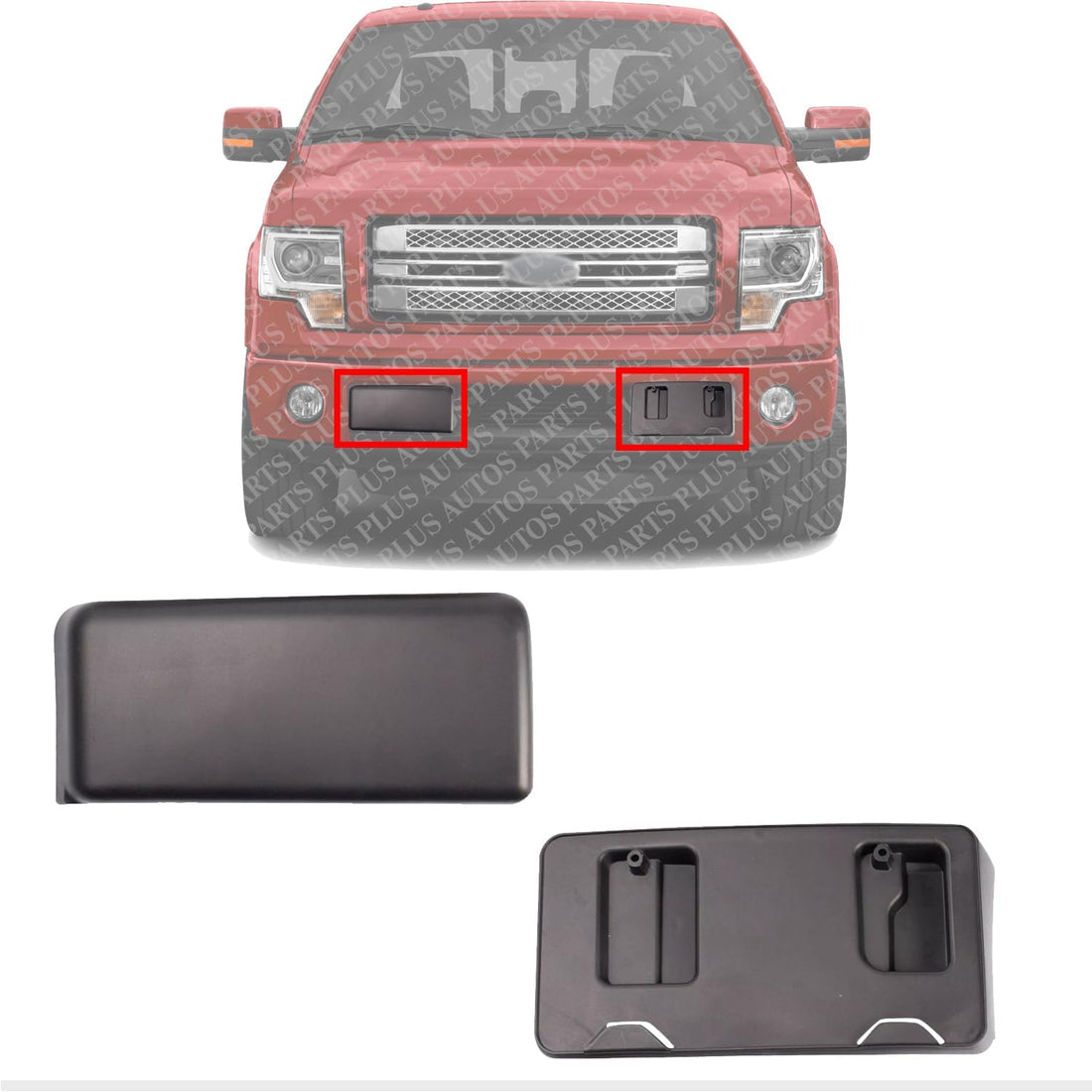 AUTOS PARTS PLUS Set of 2 Front License Plate Bracket Direct Replacement Compatible with 2011-2014 Ford F-150 FO1053101 BL3Z17E811AA