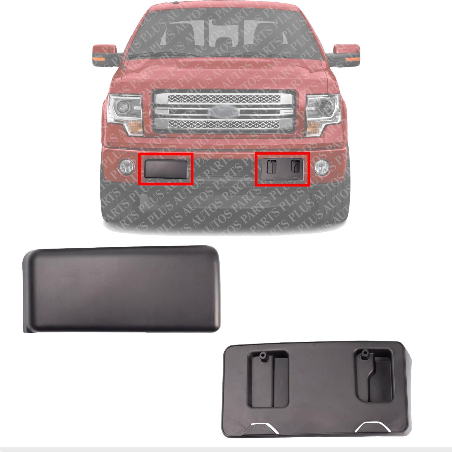 AUTOS PARTS PLUS Set of 2 Front License Plate Bracket Direct Replacement Compatible with 2011-2014 Ford F-150 FO1053101 BL3Z17E811AA
