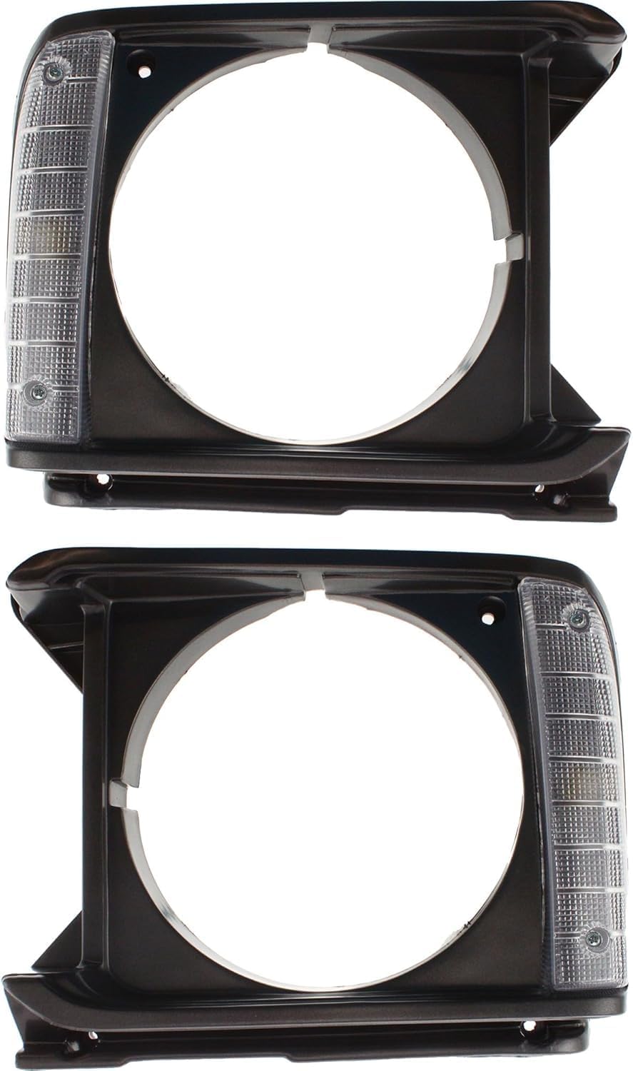 Front Grille Assembly Primed Shell And Insert + Head Light Bezels Gray Left Driver & Right Passenger Side Direct Replacement Compatible With 1980-1981 Toyota Pickup TO1200143