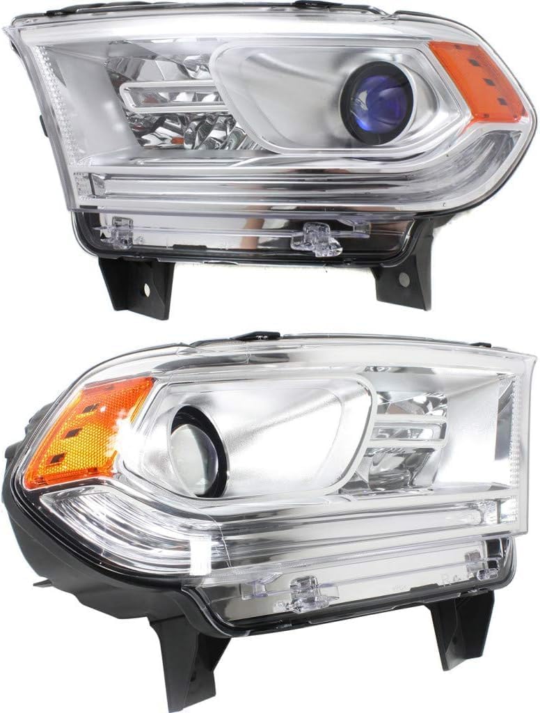Set Of 2 Front Head Light Assembly Left Driver & Right Passenger Side Direct Replacement Compatible With 2014-2017 Dodge Durango CH2503256 CH2502256 68188730AI 68188730AF 68188731