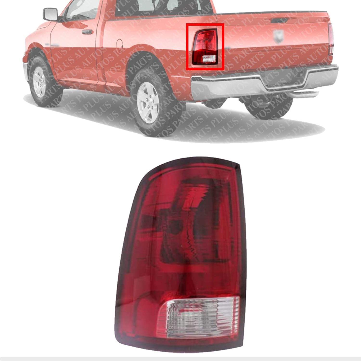AUTOS PARTS PLUS Tail Light Assembly Left Driver Side Direct Replacement Compatible With 2009-2018 Dodge Ram 1500 2010-2018/2500 / 3500 55277415AF