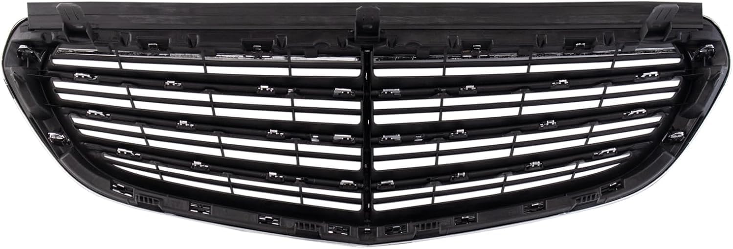 Front Grille Chrome Shell And Insert Plastic Direct Replacement Compatible With 2014-2016 Mercedes Benz E350 MB1200165 2128801483