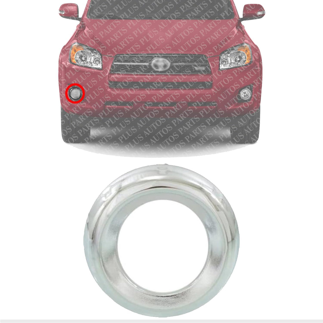 Front Fog Light Trim Chrome Right Passenger Side Direct Replacement Compatible With 2009-2012 Toyota RAV4 TO1039128 521270R030