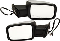 Front Power Mirror Non-Towing Power Folding Heated Chrome Plastic Left Driver & Right Passenger Side Direct Replacement Compatible With 2013-2018 Ram 1500/2500 Pickup 68096198AF-PFM