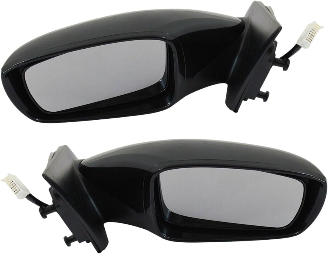 Set Of 2 Power Mirror Manual Folding Heated Primed Left Driver & Right Passenger Side Direct Replacement Compatible With 2011-2014 Hyundai Sonata HY1321168 HY1320168 876203Q110