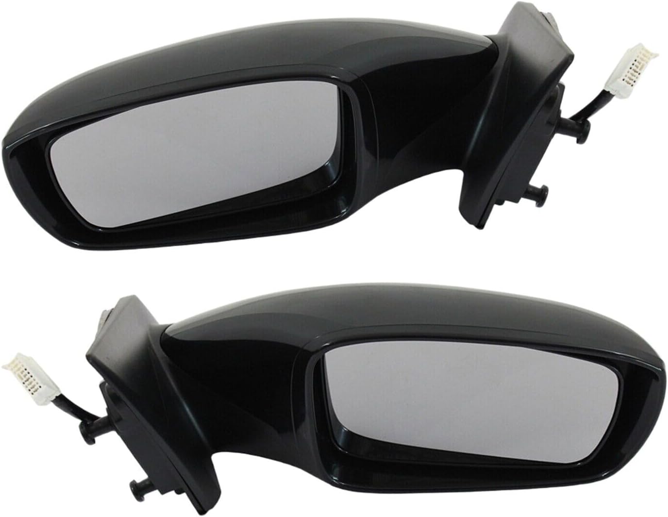 Set Of 2 Power Mirror Manual Folding Heated Primed Left Driver & Right Passenger Side Direct Replacement Compatible With 2011-2014 Hyundai Sonata HY1321168 HY1320168 876203Q110