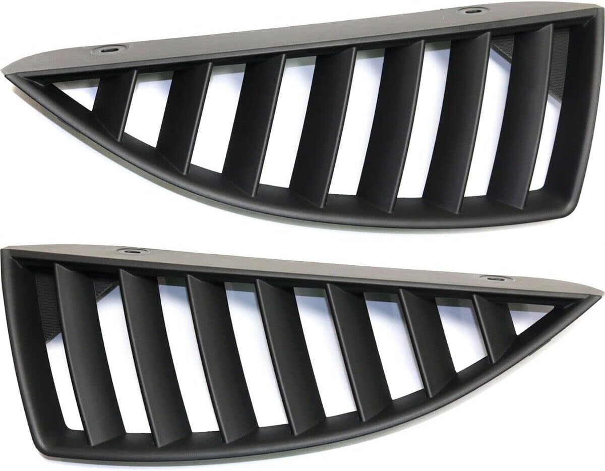 Set Of 2 Front Grille Primed Plastic Left Driver & Right Passenger Side Direct Replacement Compatible With 2004-2005 Mitsubishi Lancer MI1200246 MI1200245 MN161014 MN161013