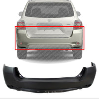 Rear Bumper Upper Cover Primed Direct Replacement Compatible With 2008-2010 Toyota Highlander TO1100260 521590E906