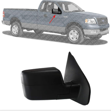 Front Power Mirror Non Towing Manual Folding Heated Textured Right Passenger Side Direct Replacement Compatible With 2004-2008 Ford F-150 FO1321233 8L3Z17682EA