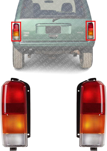 Set Of 2 Tail Light Lens And Housing Right Passenger & Left Driver Side Direct Replacement Compatible With 1997-2001 Jeep Cherokee CH2801128 CH2800128 4897399AA 4897398AA