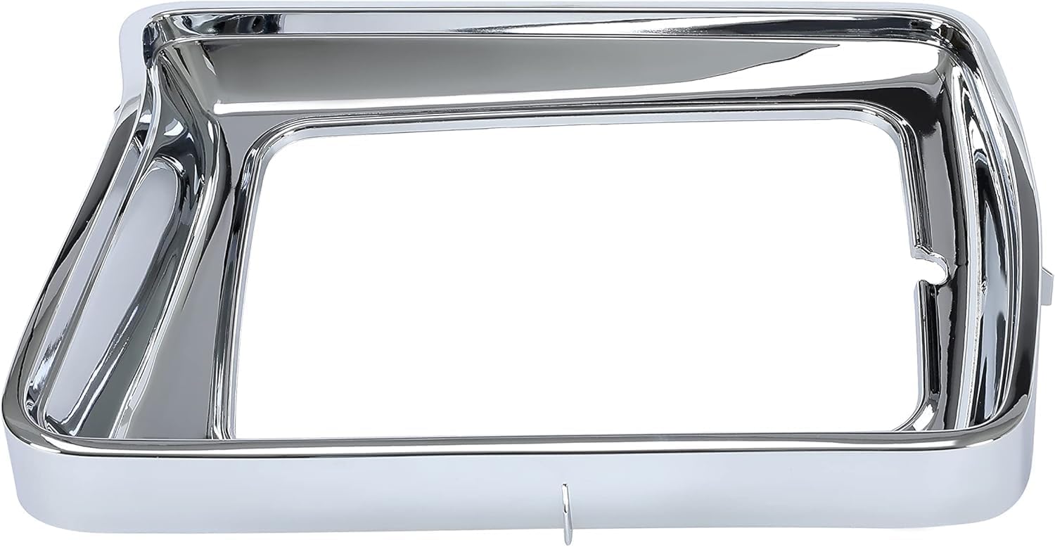 Set Of 2 Front Head Light Door Bezel Chrome Left Driver & Right Passenger Side Direct Replacement Compatible With 1978-1979 Ford F- Series FO2513115 FO2512114 D8TZ13064E D8TZ13064F