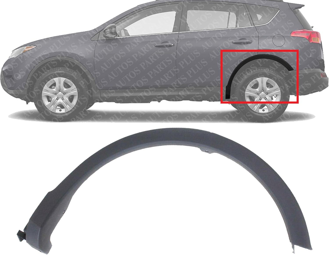 Rear Wheel Opening Molding Textured Left Driver Side Direct Replacement Compatible with 2013-2015 Toyota RAV4 TO1790105 756060R030
