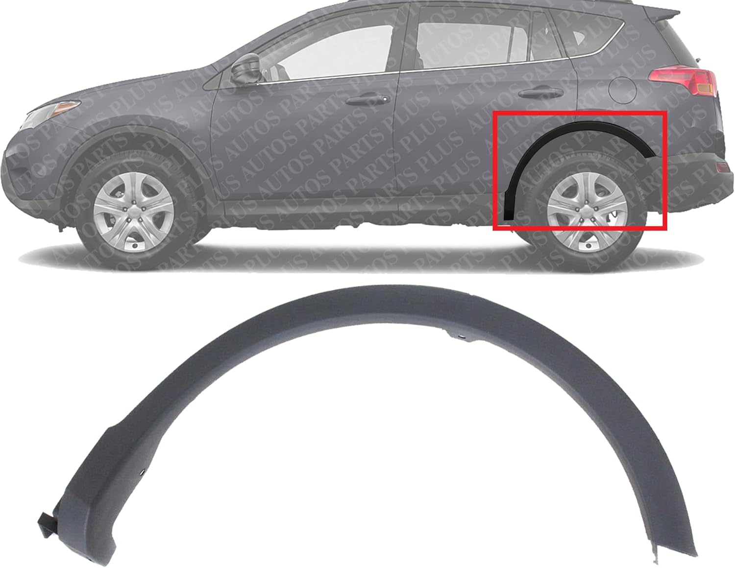 Rear Wheel Opening Molding Textured Left Driver Side Direct Replacement Compatible with 2013-2015 Toyota RAV4 TO1790105 756060R030