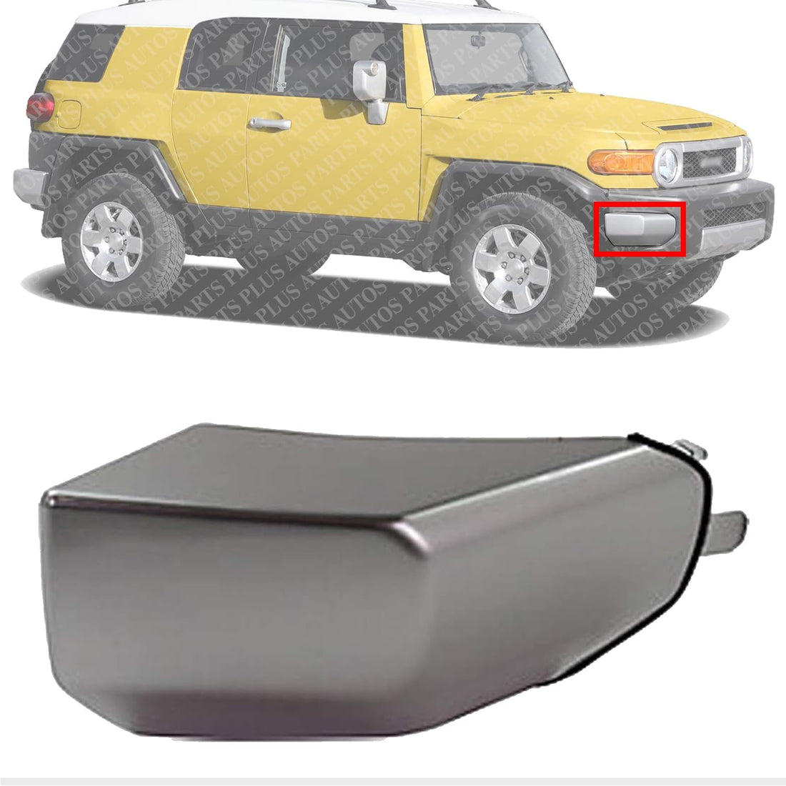 Front Bumper End Painted Silver Right Passenger Side Direct Replacement Compatible With 2007-2014 Toyota FJ Cruiser TO1005174 5242235030