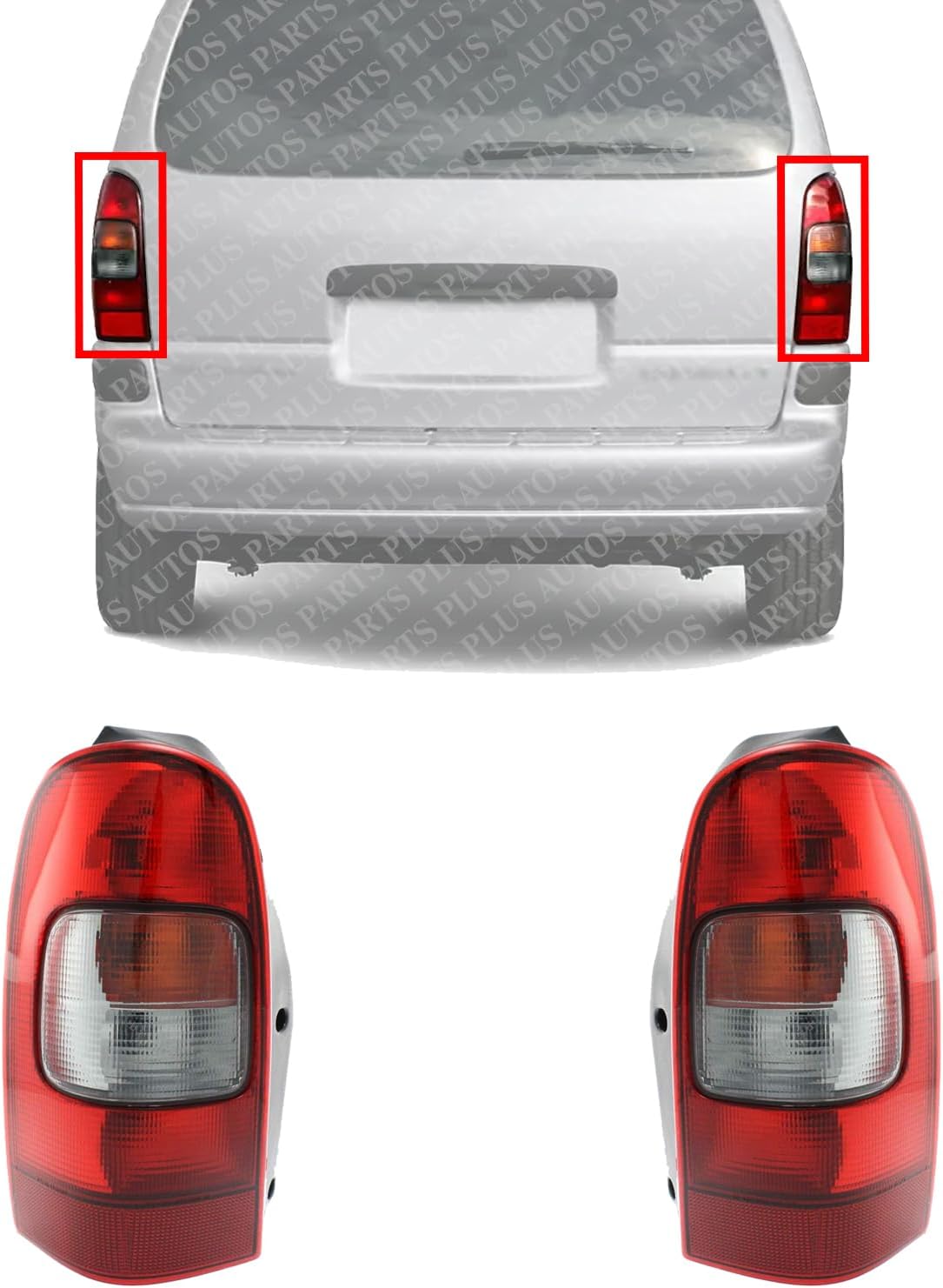 Set Of 2 Tail Light Assembly Right Passenger & Left Driver Side Direct Replacement Compatible With 1997-2005 Chevrolet Venture / 1997-2004 Oldsmobile Silhouette GM2801134 GM2800134