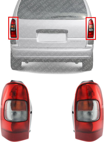 Set Of 2 Tail Light Assembly Right Passenger & Left Driver Side Direct Replacement Compatible With 1997-2005 Chevrolet Venture / 1997-2004 Oldsmobile Silhouette GM2801134 GM2800134