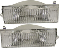 Front Grille Primed Shell And Insert + Header Panel + Headlights + Signal & Marker Lamps Right And Left Side Direct Replacement Compatible With Jeep Cherokee 1991-1996 CH1200176