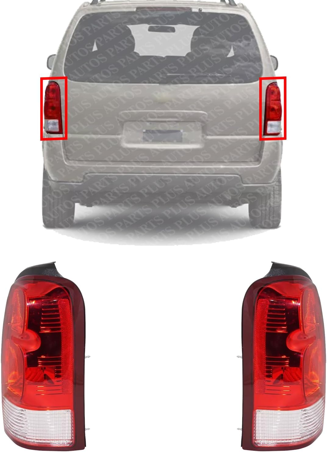 Set of 2 Tail Light Assembly Right & Left Side Direct Replacement Compatible With 2005-2007 Buick Terraza/Saturn Relay / 2005-2009 Chevrolet Uplander/Pontiac Montana GM2801183