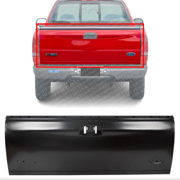 Tail Gate Primed Steel Direct Replacement Compatible With 1997-2003 Ford F150 / 1999-2007 Super Duty FO1900113 F65Z9940700AX