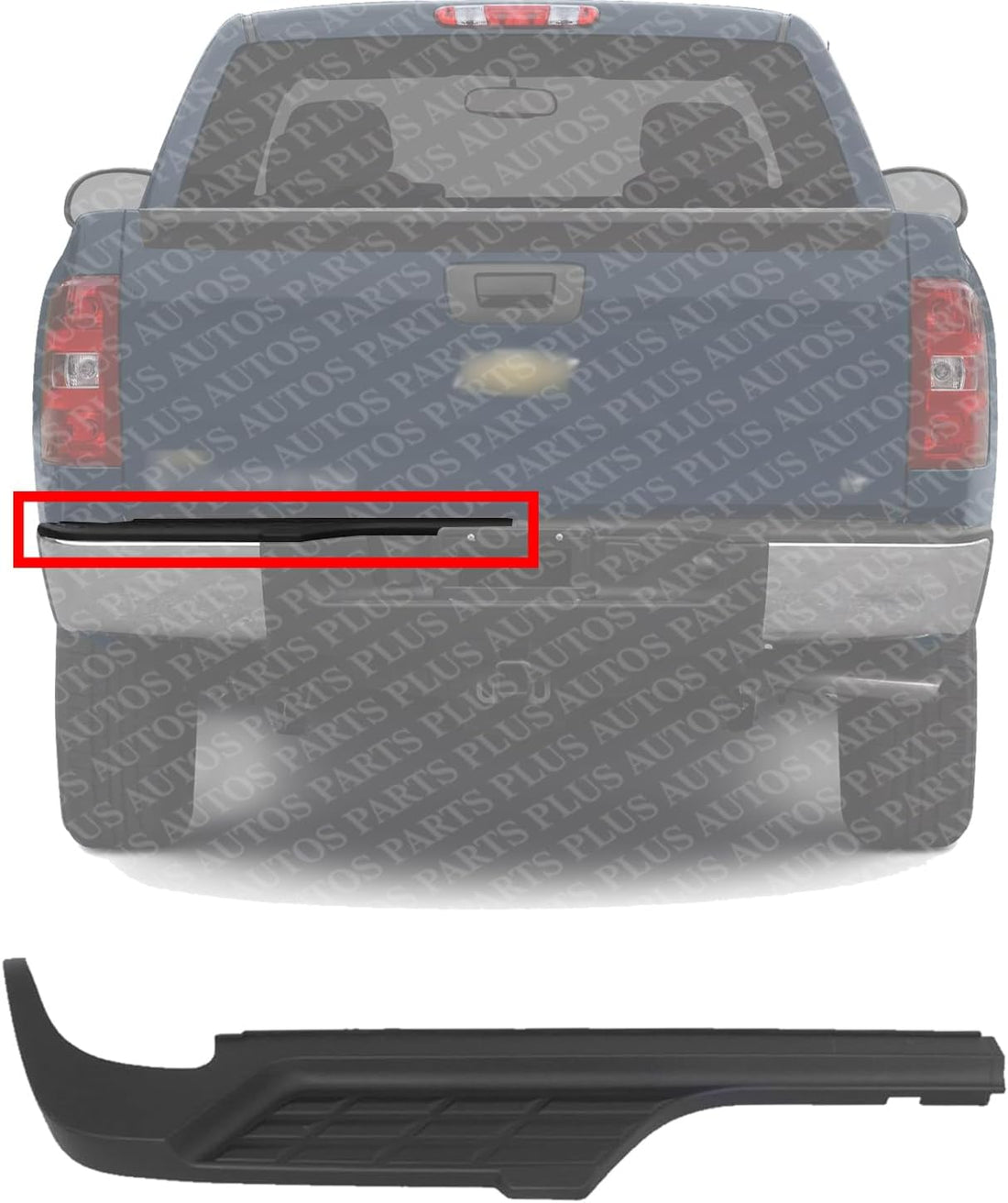 Rear Bumper Outer Step Pad Primed Plastic Left Driver Side Direct Replacement Compatible With 2007-2014 Chevrolet Silverado/GMC Sierra 2500 3500 HD GM1191126 22792258