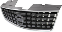 Front Grille Chrome Shell With Painted Dark Silver Black Insert Plastic Direct Replacement Compatible With 2008-2009 Nissan Sentra NI1200248 62070ZE90A