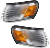 Front Headlights + Corner Lamps Assembly Right Passenger & Left Driver Side Direct Replacement Compatible With Toyota Corolla 1993-1997 TO2503107 TO2502107 TO2550106 TO2551106