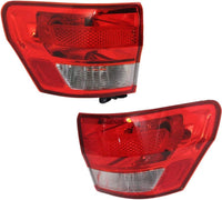 Set Of 2 Tail Light Outer Assembly Left Driver & Right Passenger Side Direct Replacement Compatible With 2011-2013 Jeep Grand Cherokee CH2805100 CH2804100 55079420AG 55079421AG