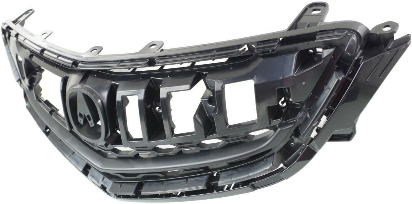 Front Grille Primed Shell & Insert + Upper And Surround Molding Chrome Direct Replacement Compatible With 2015-2017 Acura TLX AC1200124 AC1210118 AC1202106 75105TZ3A01 75125TZ3A01