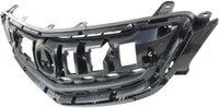 Front Grille Primed Shell & Insert + Upper And Surround Molding Chrome Direct Replacement Compatible With 2015-2017 Acura TLX AC1200124 AC1210118 AC1202106 75105TZ3A01 75125TZ3A01