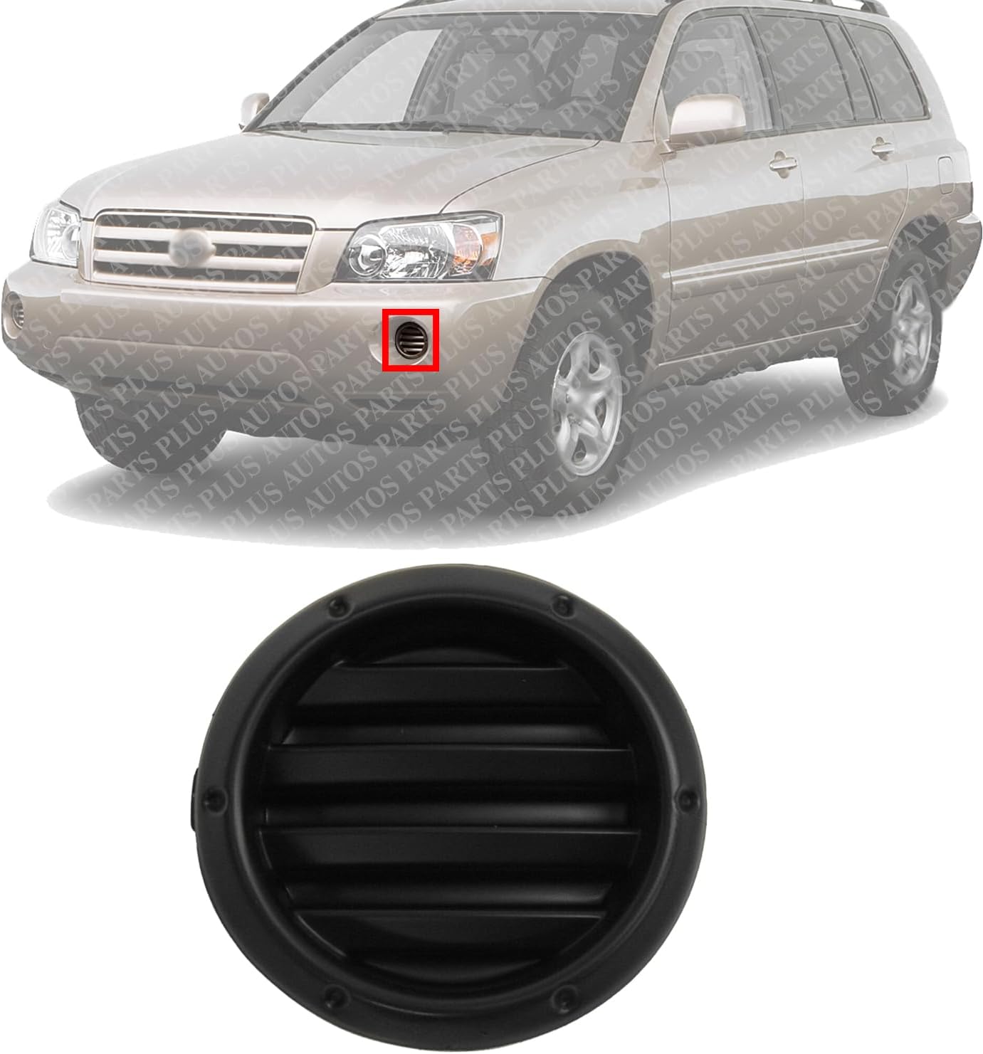 Front Fog Light Cover Primed Left Driver Side Direct Replacement Compatible With 2004-2007 Toyota Highlander TO2598107 8148248020C0