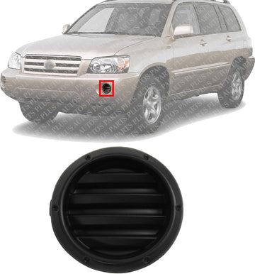 Front Fog Light Cover Primed Left Driver Side Direct Replacement Compatible With 2004-2007 Toyota Highlander TO2598107 8148248020C0