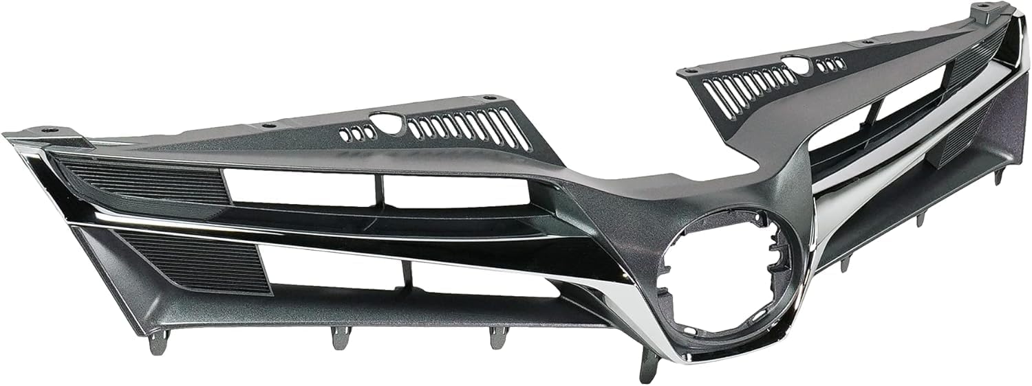 Front Grille Assembly Chrome Shell With Painted Dark Gray Insert Plastic Direct Replacement Compatible With 2018-2020 Toyota Sienna TO1200430 5310108170