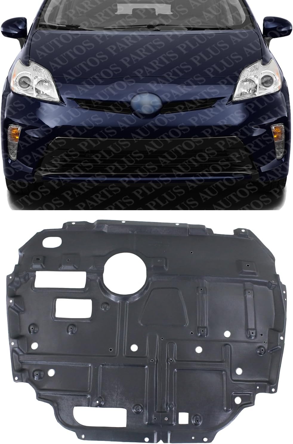 AUTOS PARTS PLUS Front Engine Center Splash Shield Under Cover Plastic Direct Replacement Compatible with 2010-2015 Toyota Prius/Plug-in / 2012-2018 Prius V TO1228169 5141012105-PFM