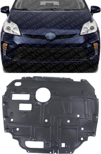 AUTOS PARTS PLUS Front Engine Center Splash Shield Under Cover Plastic Direct Replacement Compatible with 2010-2015 Toyota Prius/Plug-in / 2012-2018 Prius V TO1228169 5141012105-PFM