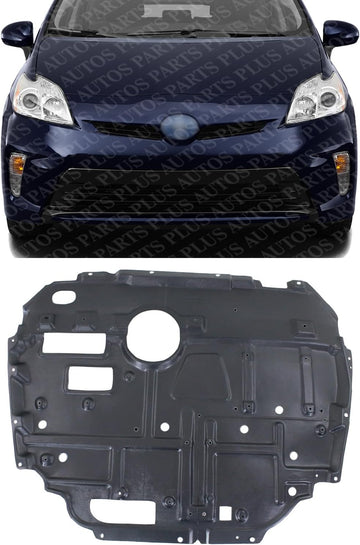AUTOS PARTS PLUS Front Engine Center Splash Shield Under Cover Plastic Direct Replacement Compatible with 2010-2015 Toyota Prius/Plug-in / 2012-2018 Prius V TO1228169 5141012105-PFM
