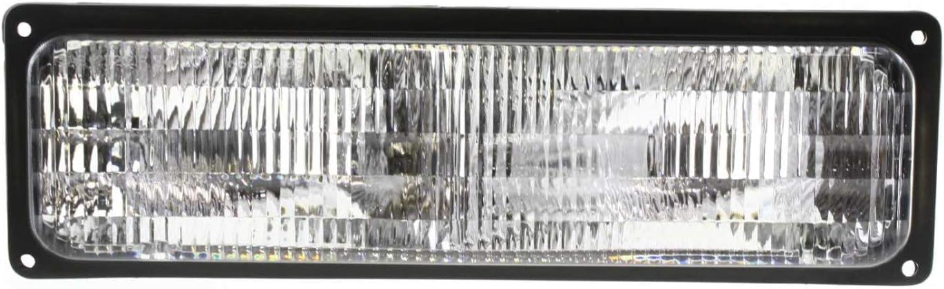 Front Grill Chrome Shell And Insert + Headlights + Signal Lamps Left Driver & Right Passenger Side Direct Replacement Compatible With 1994-2000 Chevrolet C/K Series GM1200238