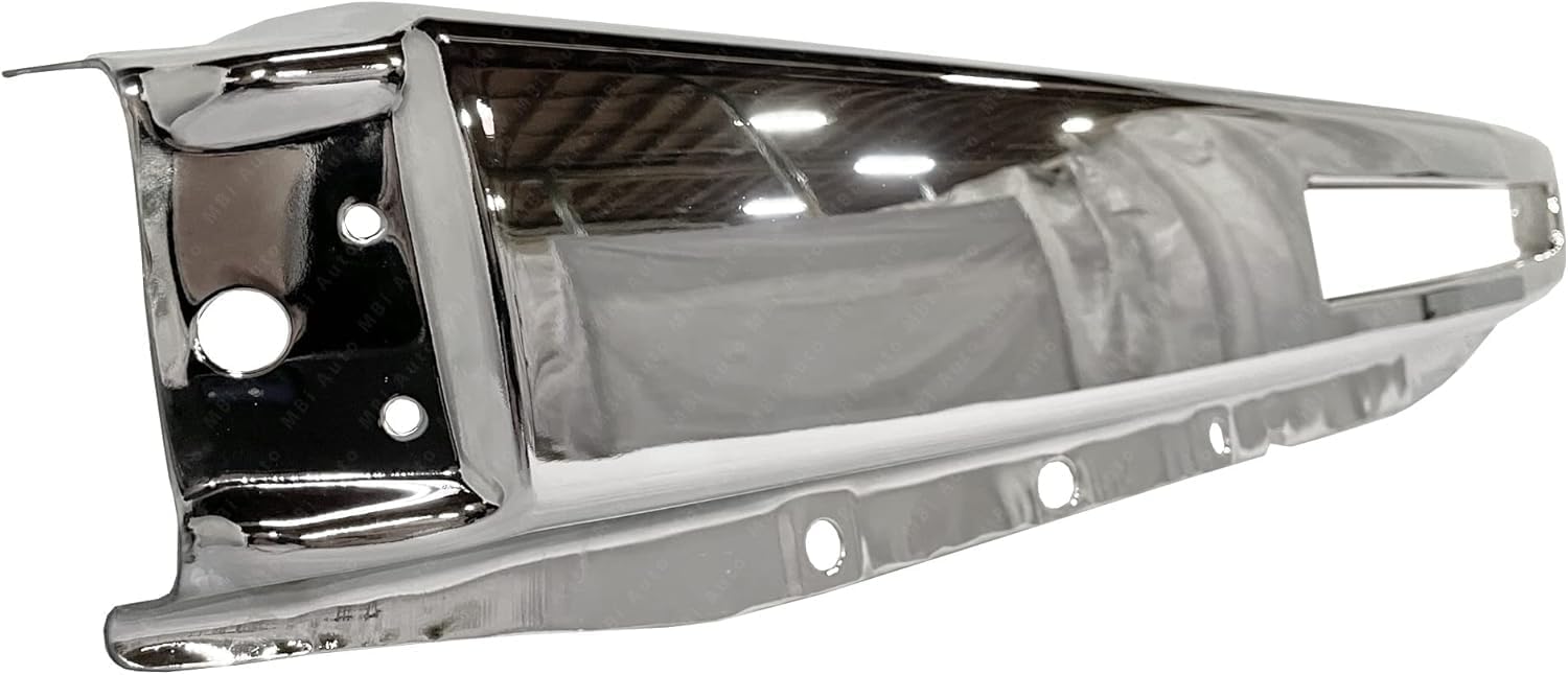 Front Bumper Impact Bar Chrome Steel + Lower Valance Air Deflector Textured with Tow Hook Holes Direct Replacement Compatible With 2007-2013 Chevrolet Silverado 1500 GM1092192