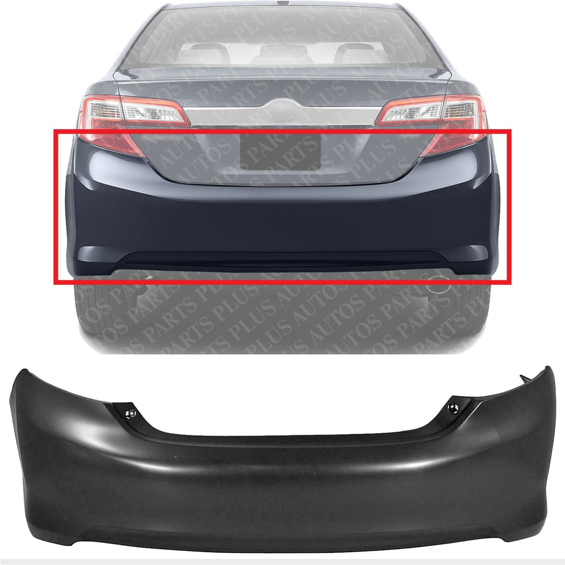 Rear Bumper Cover Primed Direct Replacement Compatible With 2012-2014 Toyota Camry TO1100296 5215906961