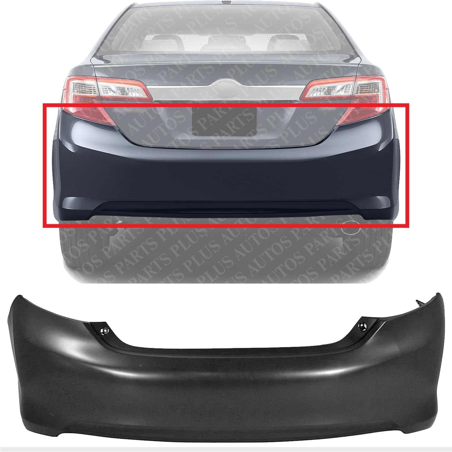 Rear Bumper Cover Primed Direct Replacement Compatible With 2012-2014 Toyota Camry TO1100296 5215906961