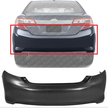 Rear Bumper Cover Primed Direct Replacement Compatible With 2012-2014 Toyota Camry TO1100296 5215906961
